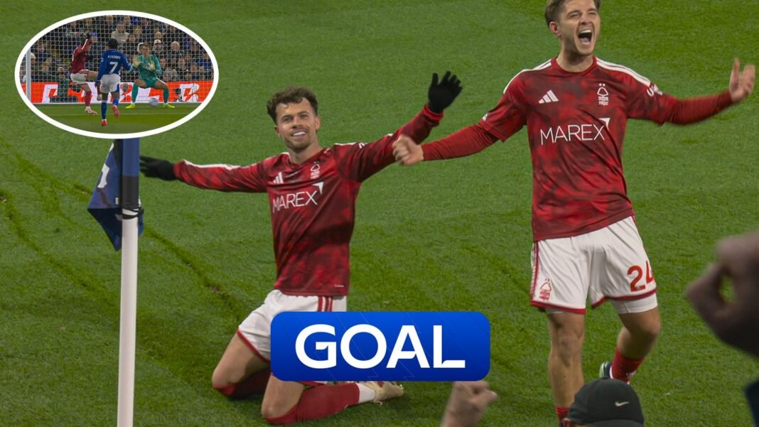 Neco Williams volleys Nottingham Forest in front at Ipswich Town!